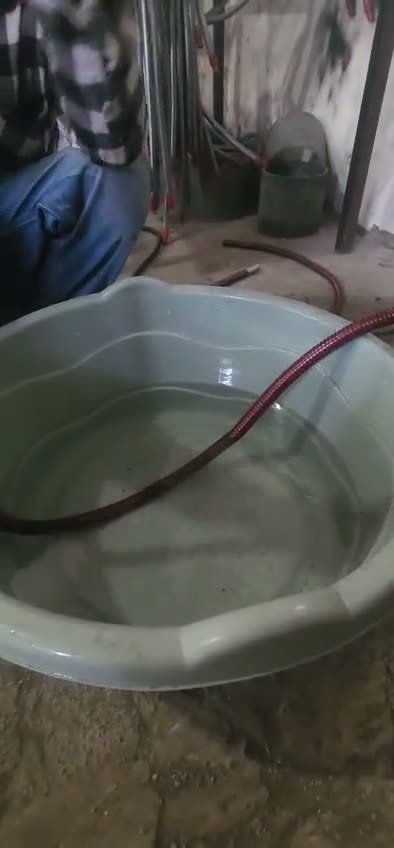 Rekaman asli uji bocor: selang Inchristo direndam di baskom air